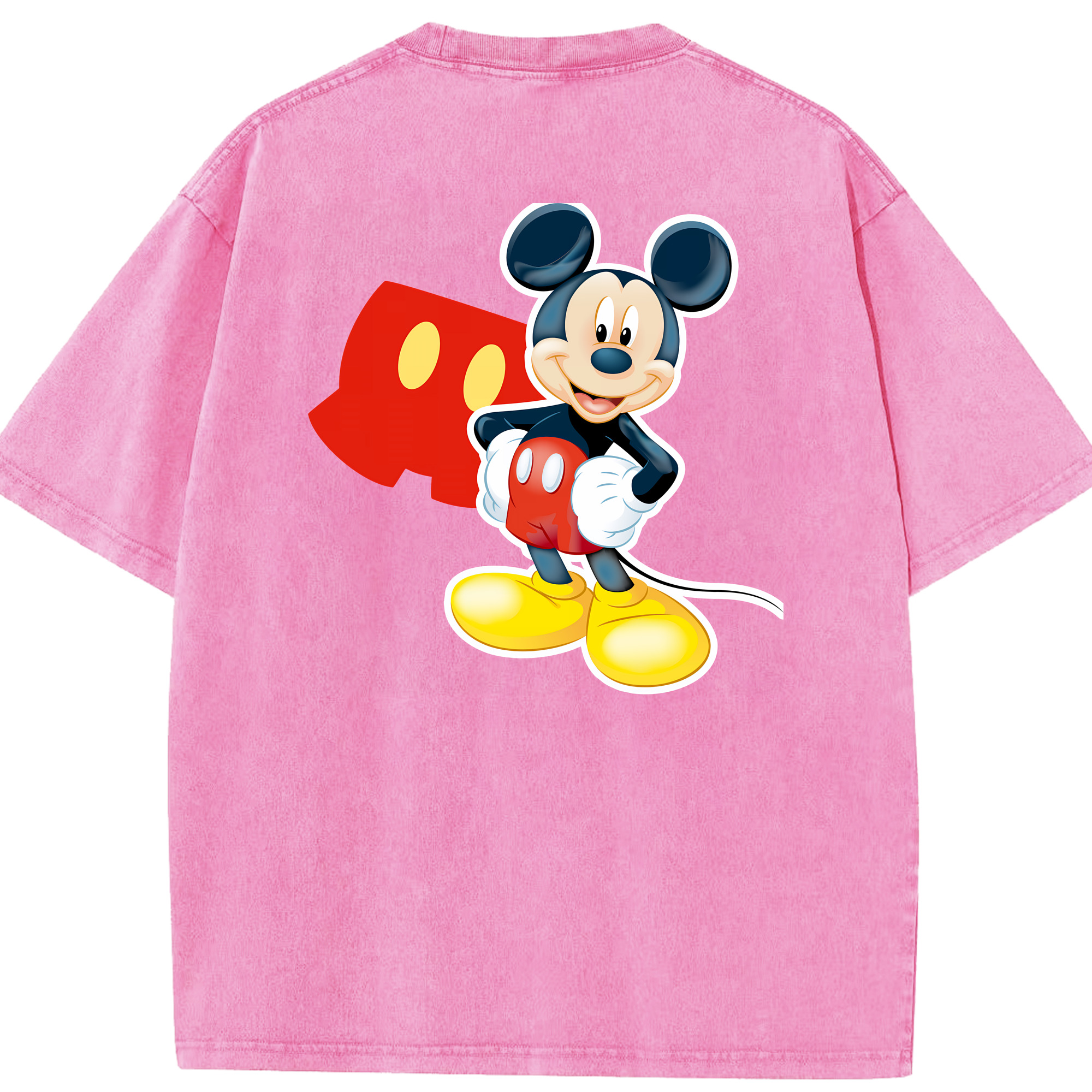 （画像用） ミッキーマウス Mickey Mouse 綿100% ヴィンテージ風 半袖Tシャツ（背面プリント）